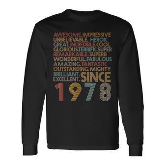 Awesomeince 1978 46Th Birthday Born In 1978 46 Years Old 長袖Tシャツ - Kawaiitshirt