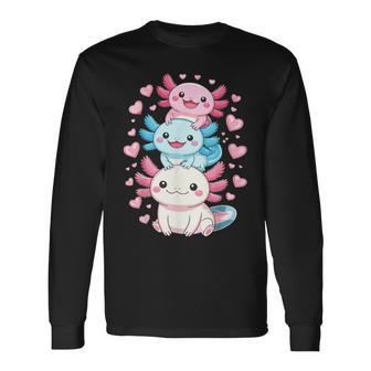 Axolotls Kawaii Anime Cute Axolotl Long Sleeve T-Shirt - Thegiftio UK