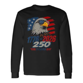 Bald Eagle Usa Flag Sunglasses 1776-2026 250 4Th Of July Long Sleeve T-Shirt - Thegiftio UK
