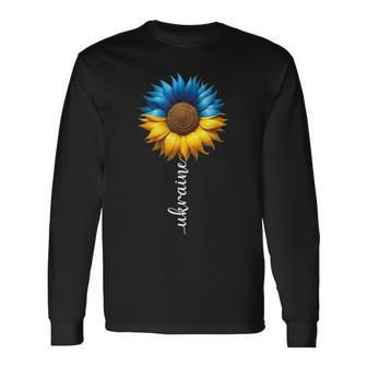Bandera De Ucrania Girasolintage Ucrania Apoyo Ucrania Camiseta de manga larga - Regaloses