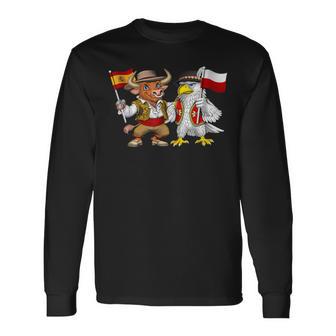 Bandera España Polonia Raíces Español-Polacas Herencia Camiseta de manga larga - Regaloses