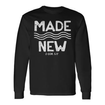 Baptism Made New Waves 2 Cor 5 Long Sleeve T-Shirt - Thegiftio UK