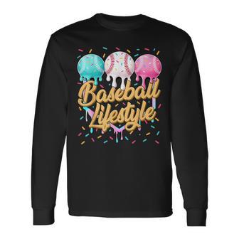 Baseball Life Style Drip S Youth Boys Kids Long Sleeve T-Shirt - Thegiftio UK
