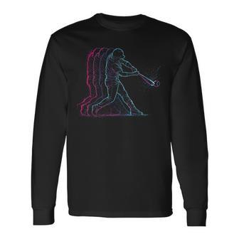 Baseball Player Swing Graphic Kids Youth Long Sleeve T-Shirt - Thegiftio UK