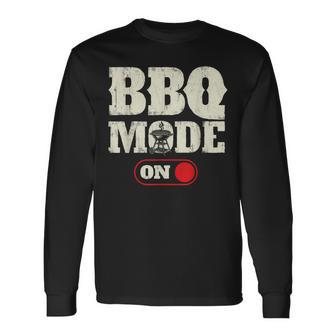 Bbqモードオン バーベキュー愛好家 グリル バーベキュー 長袖Tシャツ - Kawaiitshirt