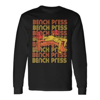 Bench Press Retro Gym Pecho Entrenamiento Con Pesas Camiseta de manga larga - Regaloses