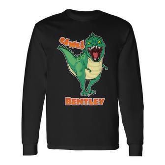 Bentley Nombre Personalizado Dinosaurio Rawr T-Rex Camiseta de manga larga - Regaloses