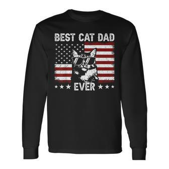 Best Cat Dad Ever Cat Dad Lover Father's Day Cat Daddy Long Sleeve T-Shirt - Thegiftio UK