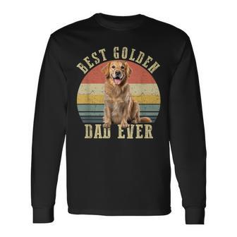 Best Golden Retriever Dad Ever Retro Dog Vintage Long Sleeve T-Shirt - Thegiftio UK