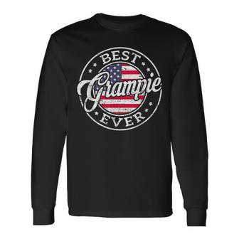 Best Grampie Ever Usa Flag Fathers Day Family Long Sleeve T-Shirt - Thegiftio UK