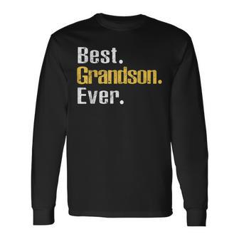 Best Grandson Ever Vintage Father's Day Long Sleeve T-Shirt - Thegiftio UK