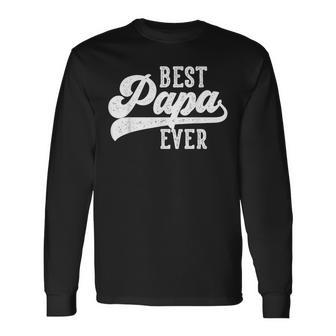 Best Papa Ever From Grandchildren Papa Birthday Long Sleeve T-Shirt | Seseable UK