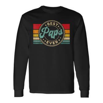 Best Paps Ever Vintage Retro Father's Day Long Sleeve T-Shirt - Thegiftio UK