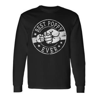 Best Poppy Ever Fist Bump Circle Emblem Poppy Long Sleeve T-Shirt - Thegiftio UK