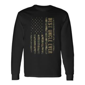 Best Uncle Ever Camouflage American Flag Father's Day Long Sleeve T-Shirt - Thegiftio