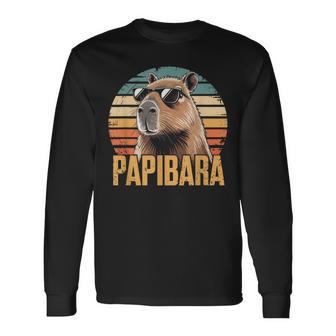 Bester Papa Papibara Frischgebackener Papaatertag Langarmshirts - Seseable
