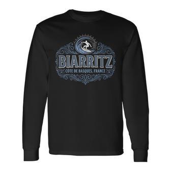 Biarritz Côte Des Basques Franceurf Ornado Para Oscuros Camiseta de manga larga - Regaloses