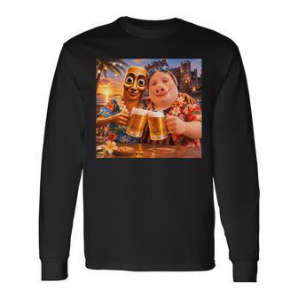 Bier Trinken Amtrandommerstimmung Tungahur Meme John Pork Langarmshirts - Geschenkecke