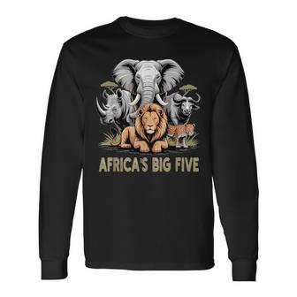 Big 5 Wildlife South Africa Safari Africa's Big Five Long Sleeve T-Shirt - Thegiftio