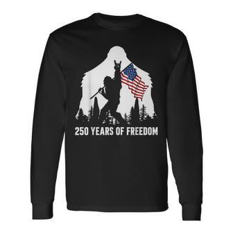Big Foot Bigfoot Sasquatch American Patriotic 4Th July Long Sleeve T-Shirt - Thegiftio UK