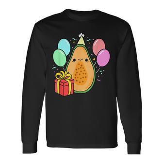 Birthday Papaya For Papaya Loverバースデーパパイヤ・フォー・パパイヤ・ラバー 長袖Tシャツ - Kawaiitshirt