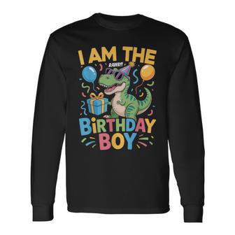 I Am The Birthday Party Outfit Dinosaur Squad Auntie Long Sleeve T-Shirt | Seseable UK