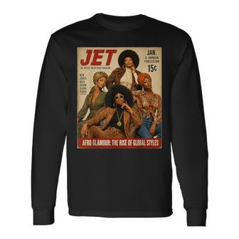Black Is Beautiful Afro Glamour 70S Aesthetic Black History Long Sleeve T-Shirt | Seseable UK