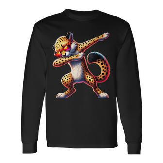 Bonitas Y Divertidas Gafas Deol Para Niños Dabbing Cheetah Para Bailar Camiseta de manga larga - Regaloses