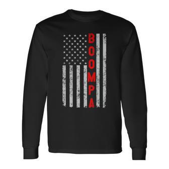 Boompa Fathers Day Vintage Patriotic Grandpa American Flag Long Sleeve T-Shirt - Thegiftio UK