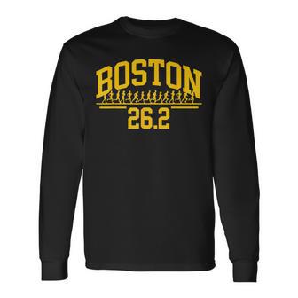 Boston 262 Running Marathon Finisher Celebration Runner Run Long Sleeve T-Shirt - Thegiftio UK