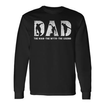 Bowling Dad The Man The Myth The Legend Father's Day Long Sleeve T-Shirt - Thegiftio UK