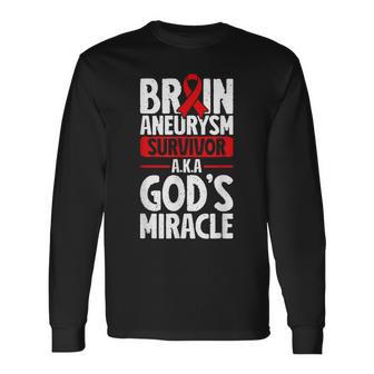 Brain Aneurysm Awareness Survivor Long Sleeve T-Shirt - Thegiftio UK
