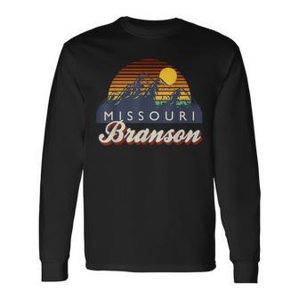 Branson Missouri Vintage Mountain Hiking Retro 80S 90S Long Sleeve T-Shirt - Monsterry