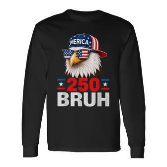 Bruh 250 Anniversary Usa Boys Kids 250 Years 4Th Of July Long Sleeve T-Shirt - Thegiftio UK