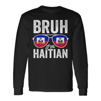 Bruh I'm Haitian Flag Day Haiti Flag Toddler Boys Long Sleeve T-Shirt | Seseable UK