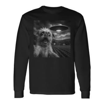 Brussels Griffon Ufo Encounters Selfie Long Sleeve T-Shirt - Thegiftio UK
