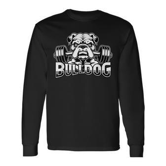 Bulldog ボディービルダー ウェイトリフティング ジム トレーニング フィットネス 長袖Tシャツ - Kawaiitshirt