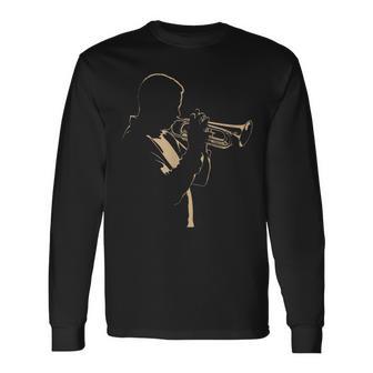 Cadeau Musicien Professeur De Trompetteilhouette T-shirt à manches longues - Cadeauxyz