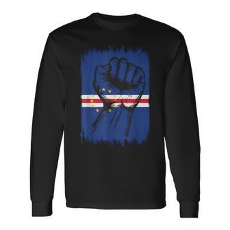 Cape Verde Flag Cabo Verde Cape Verdean Roots Long Sleeve T-Shirt - Thegiftio UK