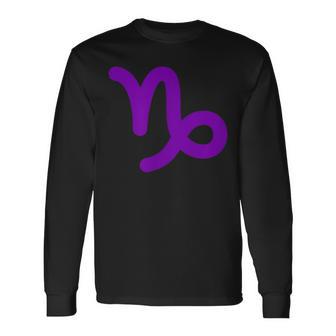 Capricorn Symbol Zodiac Sign Horoscope Long Sleeve T-Shirt - Thegiftio UK