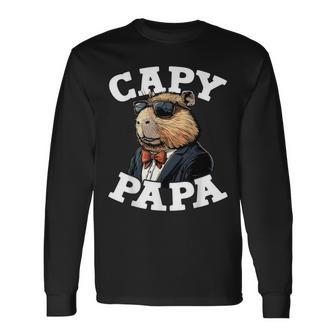Capypapaatertag Bester Papa Capybara Langarmshirts - Seseable