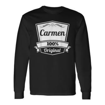 Carmen De Regalo Para Cumpleaños Con Nombre Personalizado Camiseta de manga larga - Regaloses