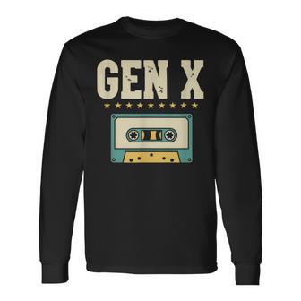Casete Retro Gen X Generación De Humorintage Camiseta de manga larga - Regaloses