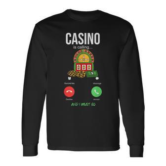 Casino Appelle La Roulette De Machine Àous De Jeu T-shirt à manches longues - Cadeauxyz