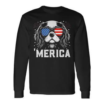 Cavalier King Charles Merica 4Th Of July Long Sleeve T-Shirt - Thegiftio