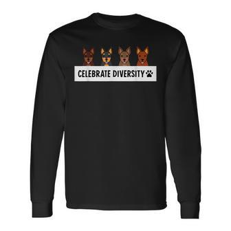 Celebrate Diversity ミニチュアピンシャー犬 長袖Tシャツ - Kawaiitshirt