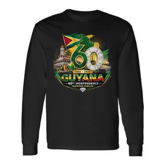 Celebrating 60 Years Of Independence Guyana Diamond Jubilee Long Sleeve T-Shirt - Thegiftio UK