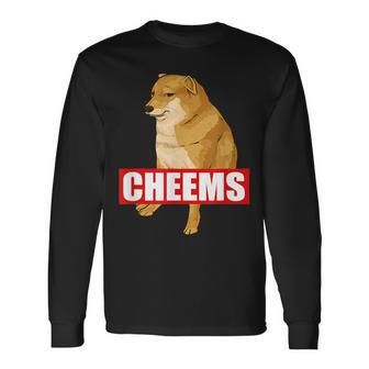 Cheems Dog おもしろ柴犬ダンクミーム 長袖Tシャツ - Kawaiitshirt