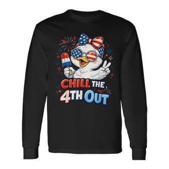 Chill The Fourth Out Cute Silly Goose Long Sleeve T-Shirt - Thegiftio UK