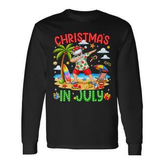 Christmas In July Dabbing Santa Hawaiian Xmas Summer Kid Long Sleeve T-Shirt | Seseable UK